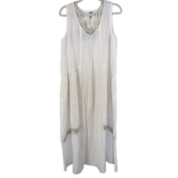 Natural Very Light Weight Linen/Cotton Sleeveless Maxi Sundress - Picture 1 of 7